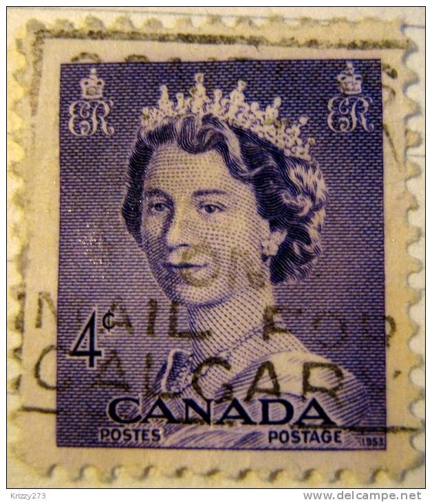 Canada 1953 Queen Elizabeth II 4c - Used - Oblitérés