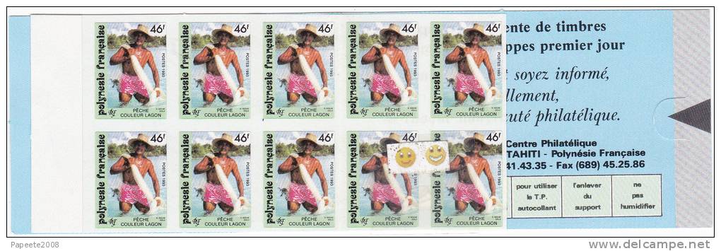 Polynésie Française / Tahiti - Pêche Couleur Lagon / 1993 - Carnet De 10 Timbres - Neufs - Unused Stamps