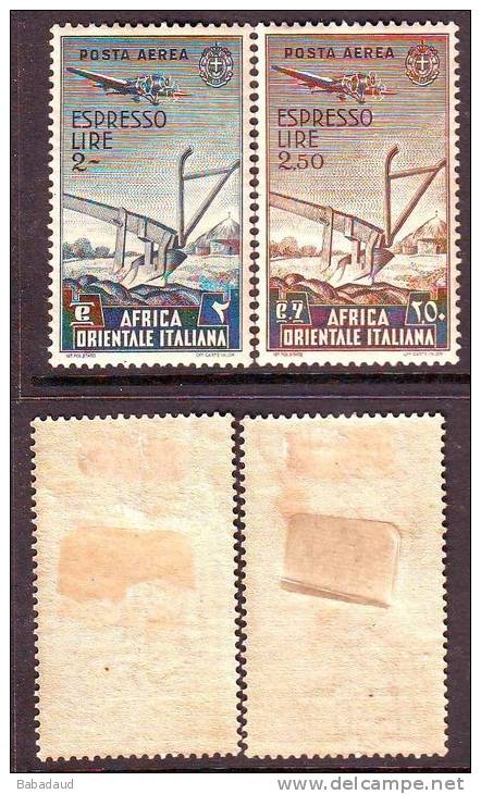 A.O.I. ITALIAN EAST AFRICA 1938 ESPRESSO (EXPRESS) 2 Lire + 2L50. MH * - Italian Eastern Africa