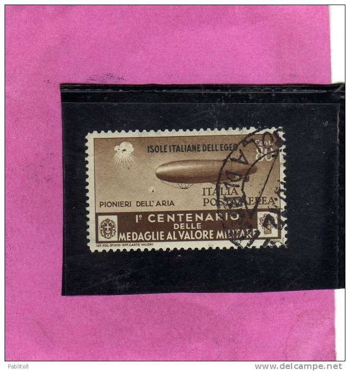 EGEO 1934 MEDAGLIE AEREA  80 C TIMBRATO - Aegean