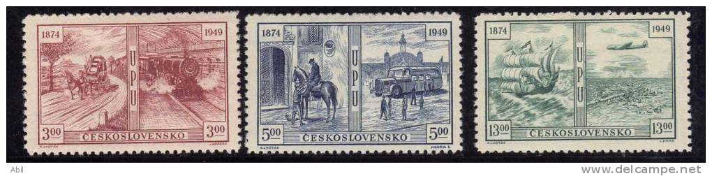 Tchécoslovaquie 1949 N°Y.T. ;  498 à 500* - Nuovi