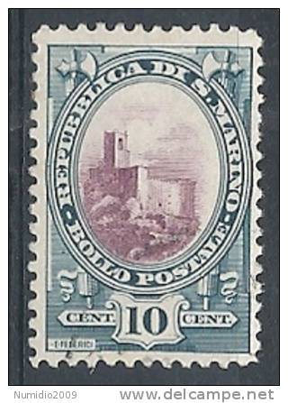 1929-35 SAN MARINO USATO VEDUTA 10 CENT - RR9297 - Oblitérés