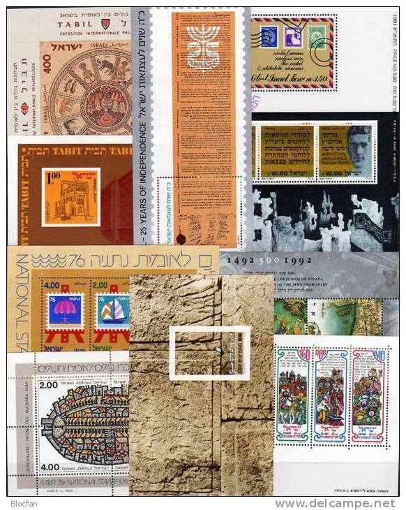 10 Topics Blocs Israel Verschiedene Blocks ** 30€ Gemälde Various Thema Art Bloc Philatelic Sheet Of Asia - Lots & Serien