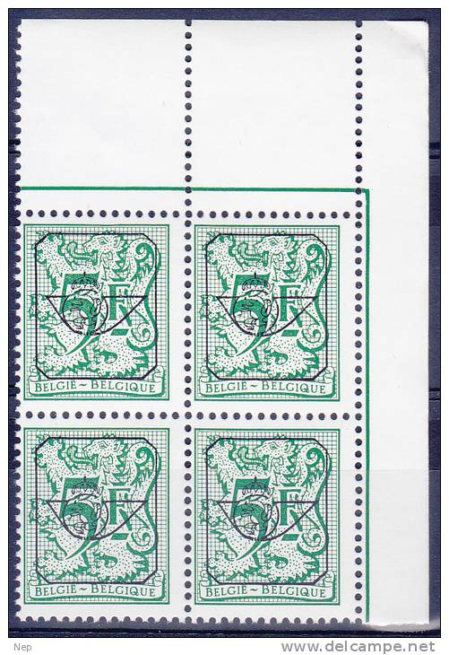 BELGIË - OBP -  1980/85 (62) - PRE 810 P6 (Blok Van 4/Bloc De Quatre) - MNH** - Typos 1967-85 (Lion Et Banderole)