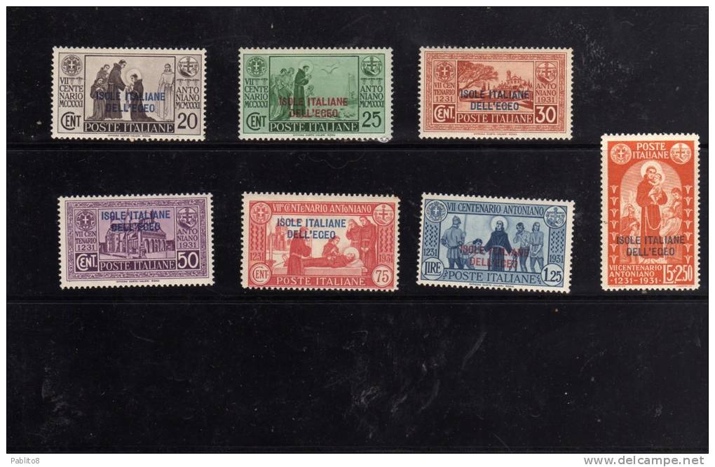 EGEO 1931 S. SANT' ANTONIO ST. ANTHONY  SERIE COMPLETA COMPLETE SET MNH - Ägäis