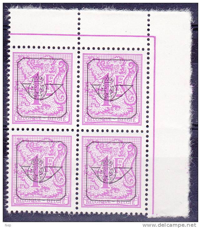 BELGIË - OBP -  1977/82 (61) - PRE 800  (Blok Van 4/Bloc De Quatre) - MNH** - Typos 1967-85 (Lion Et Banderole)