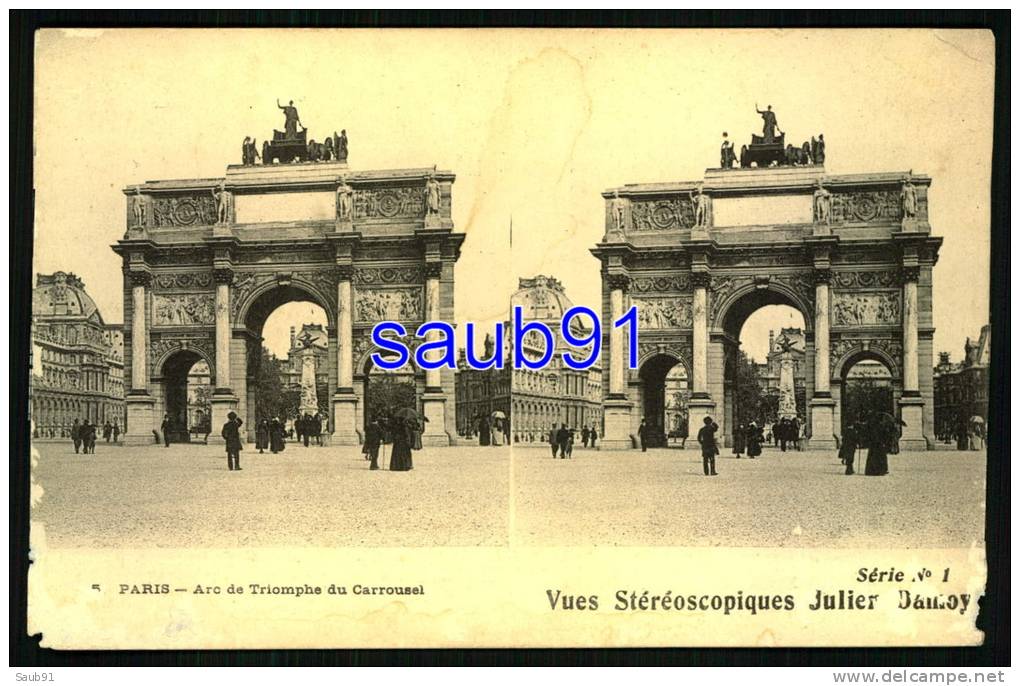 Vues Stéréoscopiques  Julien Damoy -  Paris -  Arc De Triomphe Du Carrousel   - Réf : 20464 - Cartes Stéréoscopiques
