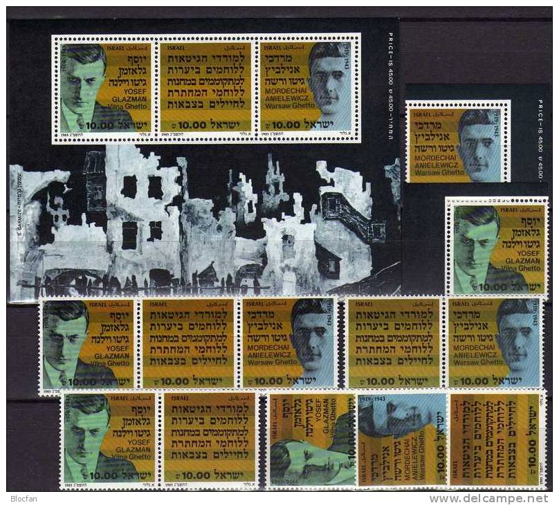 Widerstand Gegen Holocaust 1983 Israel 930/2,2ER,3xZD Plus Block 24 ** 20€ Trümmer Im Ghetto Warschau History Sheet Asia - Ongebruikt (zonder Tabs)