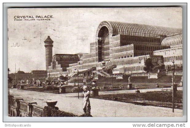London - Crystal Palace From Italian Terrace - Postcard 1920 - Autres & Non Classés