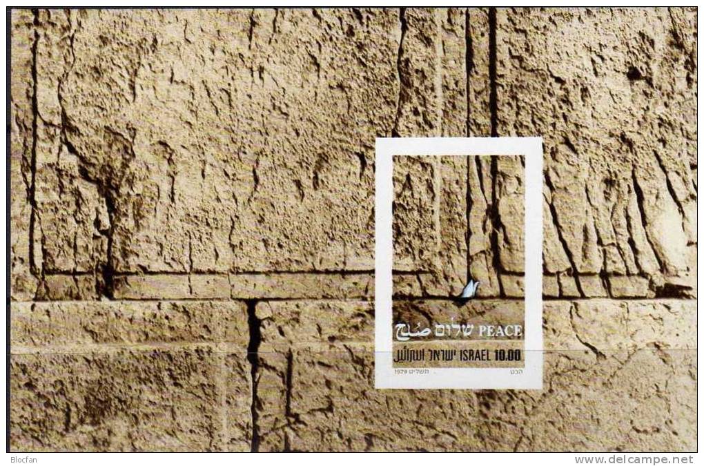 Klagemauer Am Tempelberg Jerusalem 1979 Israel Block 18 ** 1€ Friedensvertrag Mit Ägypten Art Bloc History Sheet Of Asia - Hojas Y Bloques