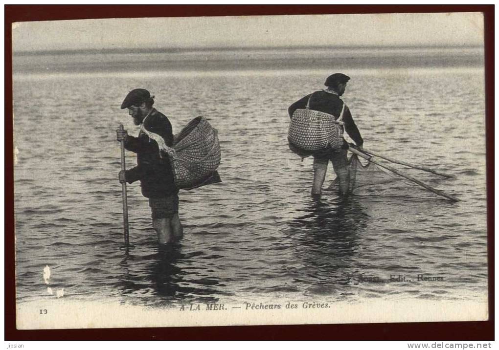 Cpa Métiers  A La  Mer  Pêcheurs Des Grèves   NW20 - Pêche