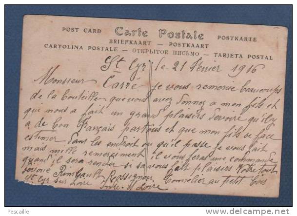 37 INDRE ET LOIRE - CP ANIMEE SAINT CYR - LA LOIRE ENTRE TOURS ET SAINT CYR - S-O - ND PHOT. N°15 - 1916 - Saint-Cyr-sur-Loire