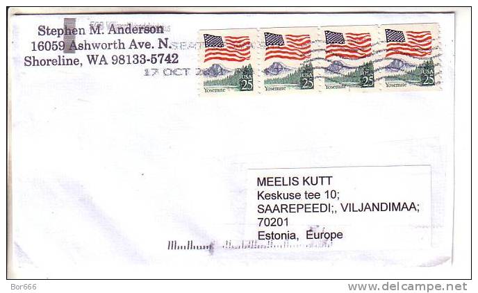 GOOD USA Postal Cover To ESTONIA 2011 - Good Stamped: Flags - Lettres & Documents