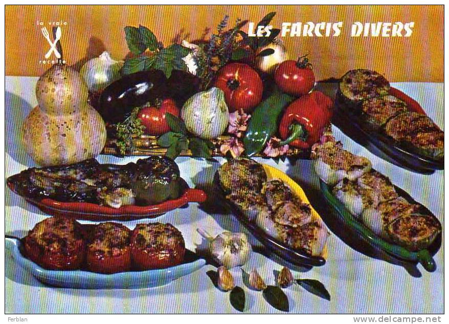 RECETTES DE CUISINE. LES FARCIS DIVERS. Carte Dentelée. - Recettes (cuisine)