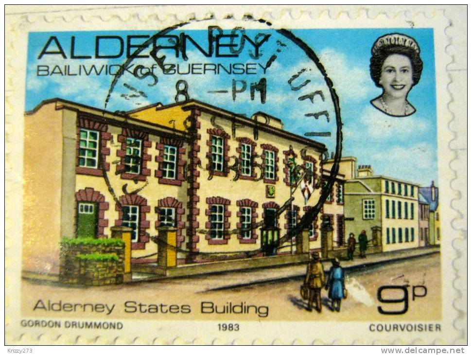 Alderney 1983 State Building 9p - Used - Alderney