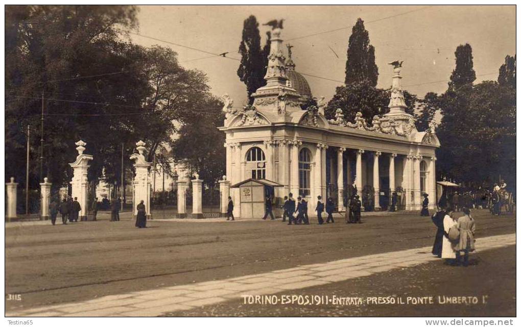 TORINO--ESPOSIZ.1911--ENTRATA PRESSO IL PONTE UMBERTO PRIMO--FP--NV--ANIMATA - Bridges