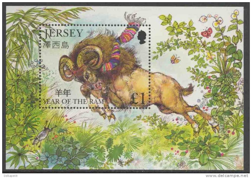 Jersey 2003 B37 Mi 1069 ** Chinese New Year - Year Of The Sheep : Aries / The Ram / Widder / Bélier - Chinees Nieuwjaar