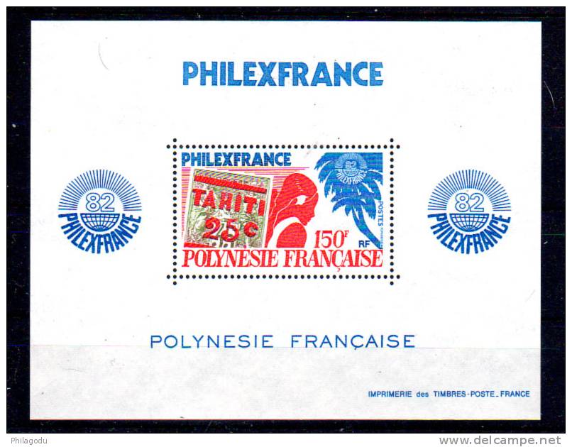 Polynesie,1982  PHILEXFRANCE Bloc 6  **, Cote 21 €, - Autres & Non Classés