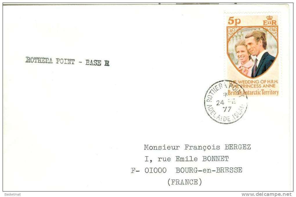 TERRITOIRE ANTARTIQUE BRITANNIQUE   CACHET ROTHERA POINT 24/6/1977 - Altri & Non Classificati