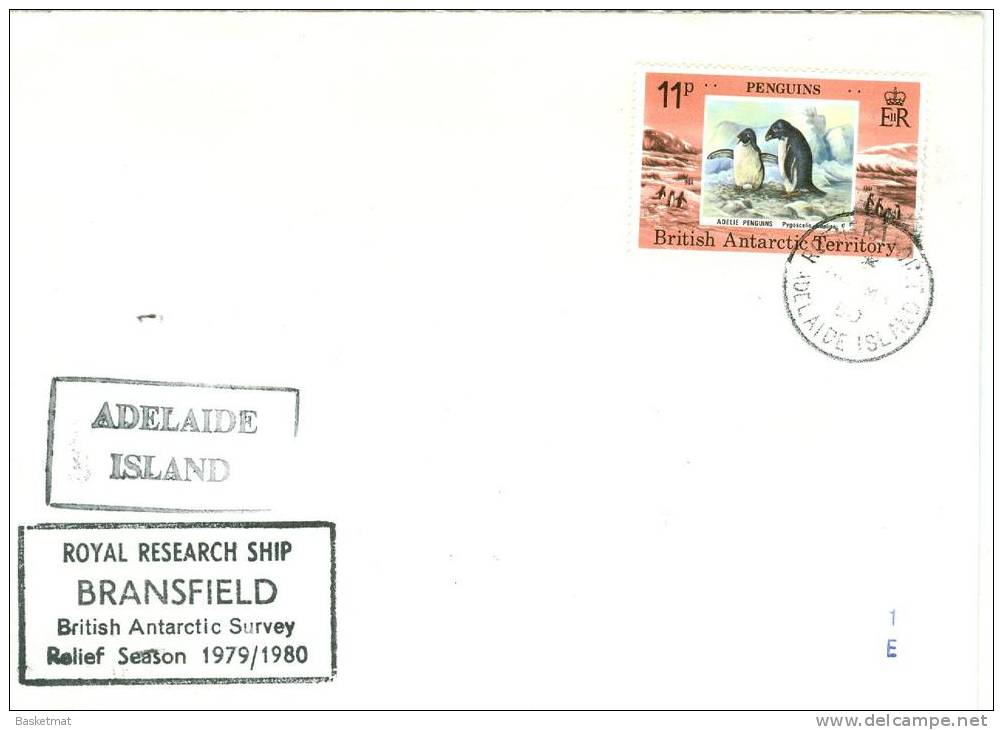 TERRITOIRE ANTARTIQUE BRITANNIQUE   CACHET ADELAIDE ISLAND TIMBRE PINGOUINS - Other & Unclassified