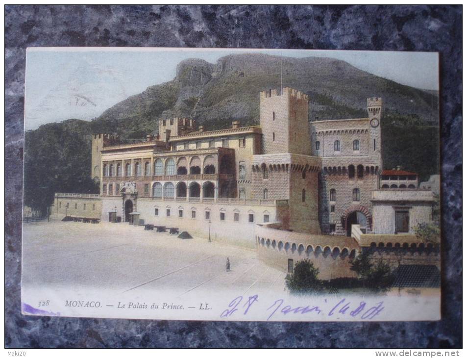 MONACO. LE PALAIS DU PRINCE.CIRCULE 1904.DOS NON DIVISE.TIMBRE MONEGASQUE. - Palacio Del Príncipe