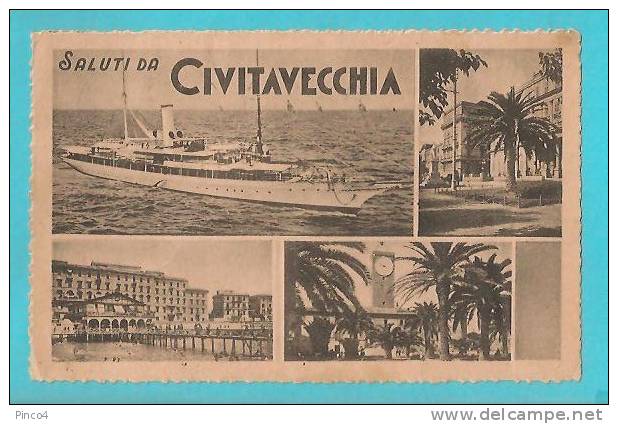 CIVITAVECCHIA VEDUTINE CARTOLINA FORMATO PICCOLO VIAGGIATA - Civitavecchia