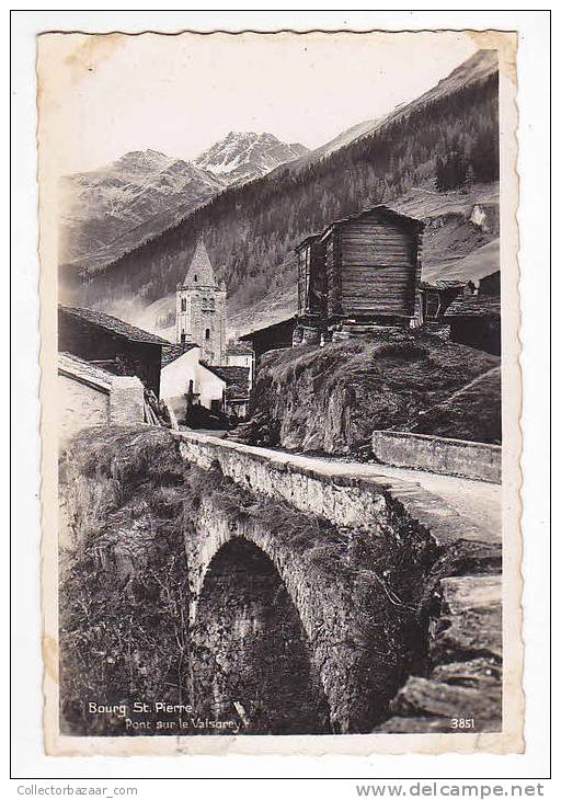 [W874] Switzerland Helvetia Bourg ST Pierre Bridge Over Valsorey River - Artistic Antique Ca 1900 Real Photo Postcard - Bourg-Saint-Pierre 