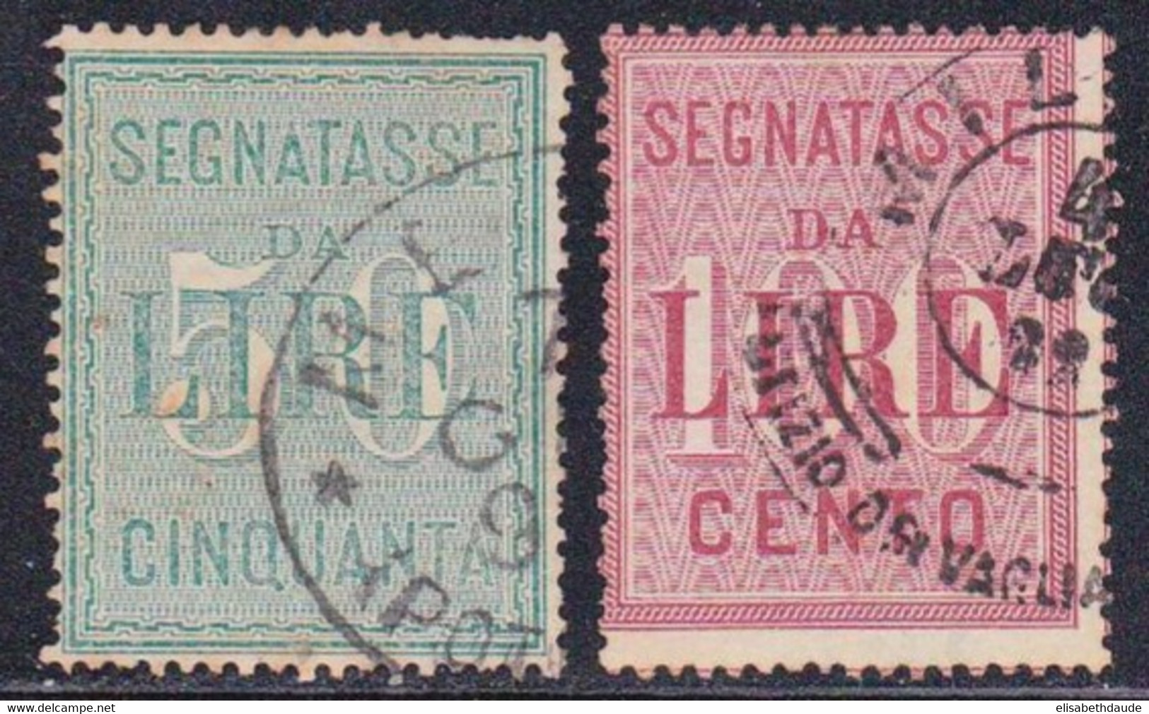 ITALIE - 1884 - YVERT N°20/21 OBLITERES - TAXE - COTE = 60 EUROS - Usati