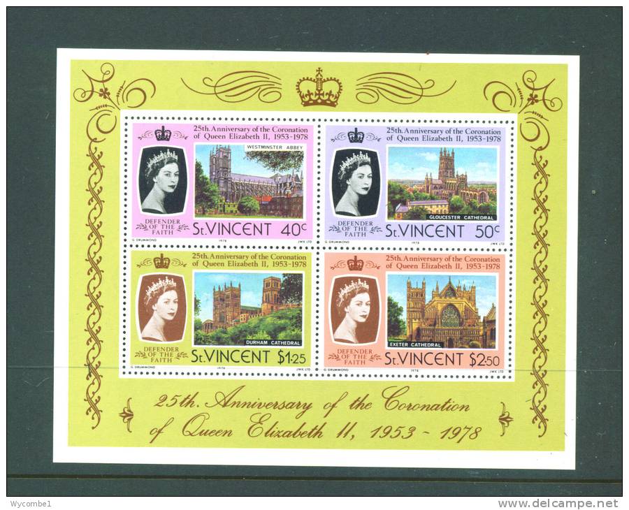 ST VINCENT  -  1978  Coronation Anniversary  Miniature Sheet  UM - St.Vincent (1979-...)