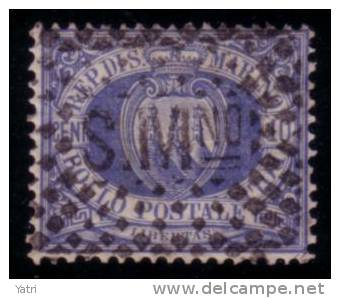 Repubblica Di San Marino - 1877 10 C. Cifra In Cornice Ovale - Annullato (U) - Usados