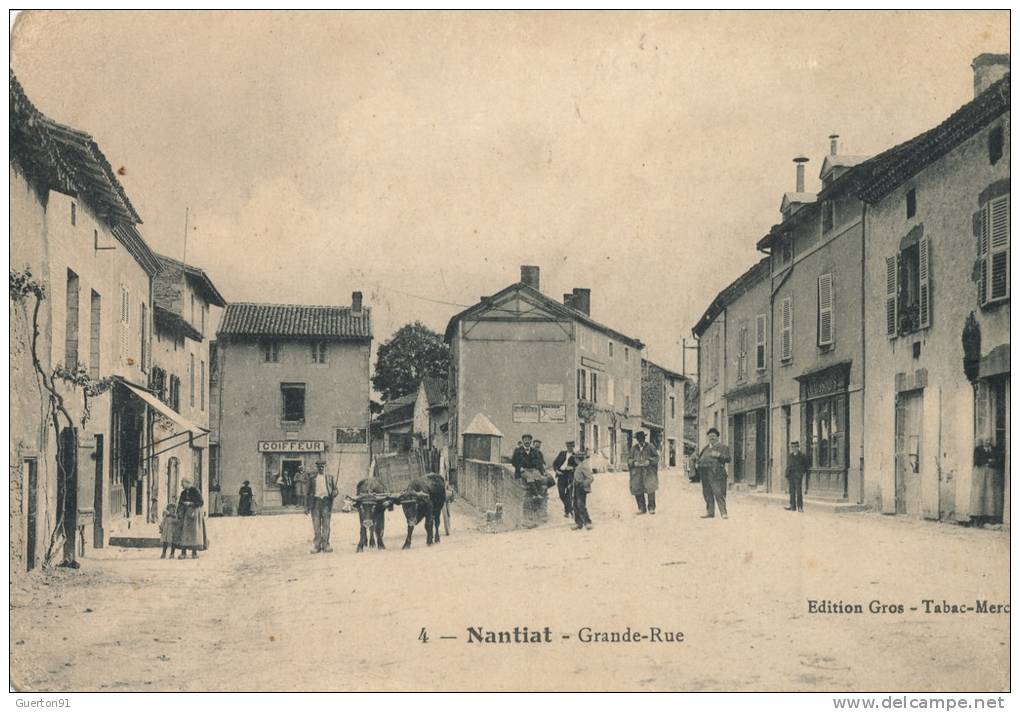 CPA  (87)  NANTIAT  /  Grande-Rue  -  (défaut Coin Haut Droit) - Nantiat