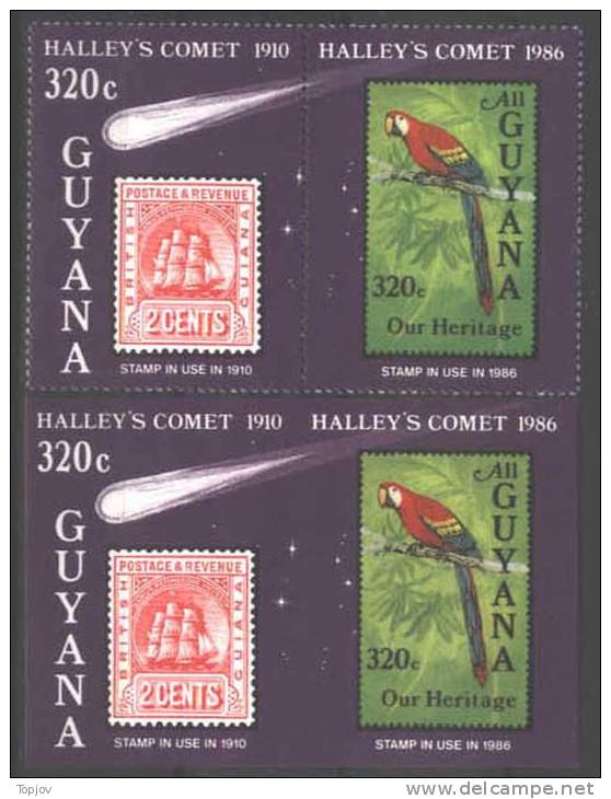 GUYANA - HALLEY´S COMET - SPACE - BIRD - SHIPS - ** MNH - 1986 - United States