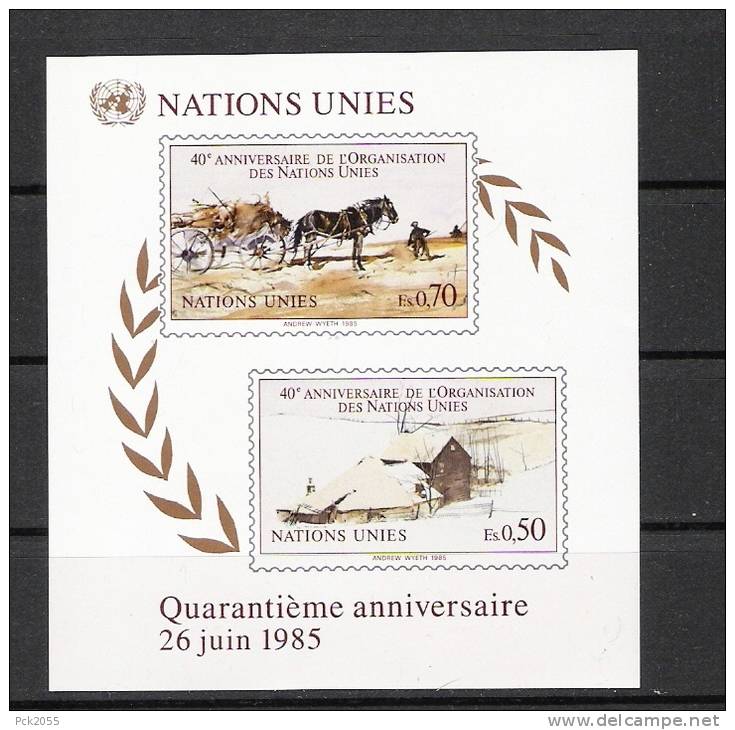 UNO Genf 1985 MiNr. 133-1343B  Block 3 **40 Jahre UNO ( 385) Günstige Versandkosten - Ungebraucht