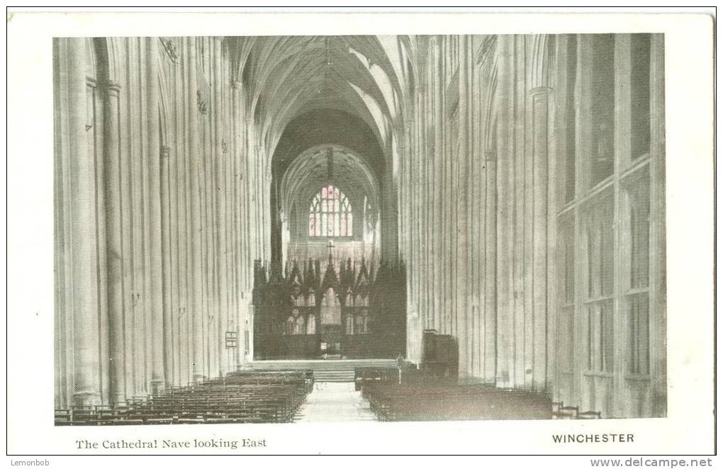 UK, United Kingdom, Winchester, The Cathedral Nave Looking East, Early 1900s Unused Postcard [P7405] - Winchester