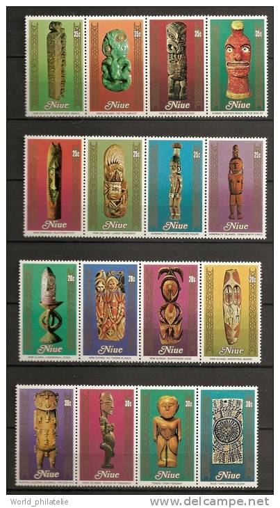 Niue 1980 N° 277 / 92 ** Arts Traditionnels, Pacifique-Sud, Tabouret, Pendentif En Ivoire, Amulette, Tableau, Dieu - Niue