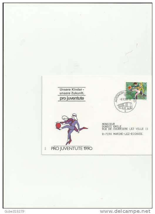 SWITZERLAND PRO JUVENTUTE 1990 -COVER  UNSERE KINDER UNSERE ZUKUNFT MILLER NR 1433 (OF CHF 0,80+40) 8/12/1990 - Lettres & Documents