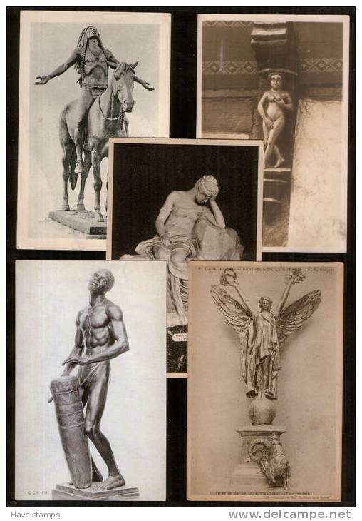 27 Old Postcards  -Sculptures , Skulpturen   ; Different Countries - 5 - 99 Karten