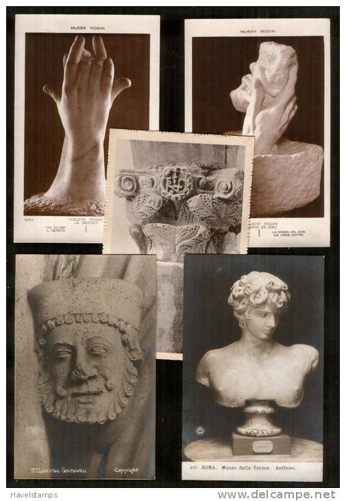 27 Old Postcards  -Sculptures , Skulpturen   ; Different Countries - 5 - 99 Karten