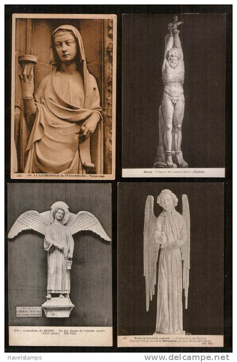 27 Old Postcards  -Sculptures , Skulpturen   ; Different Countries - 5 - 99 Karten