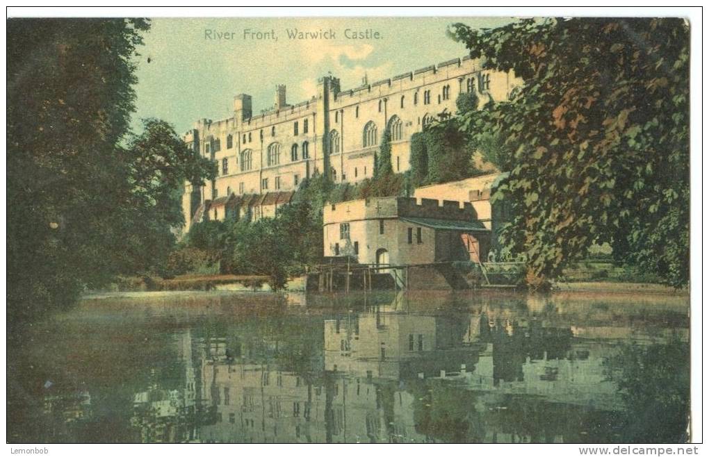 UK, United Kingdom, River Front, Warwick Castle, 1909 Used Postcard [P7424] - Warwick