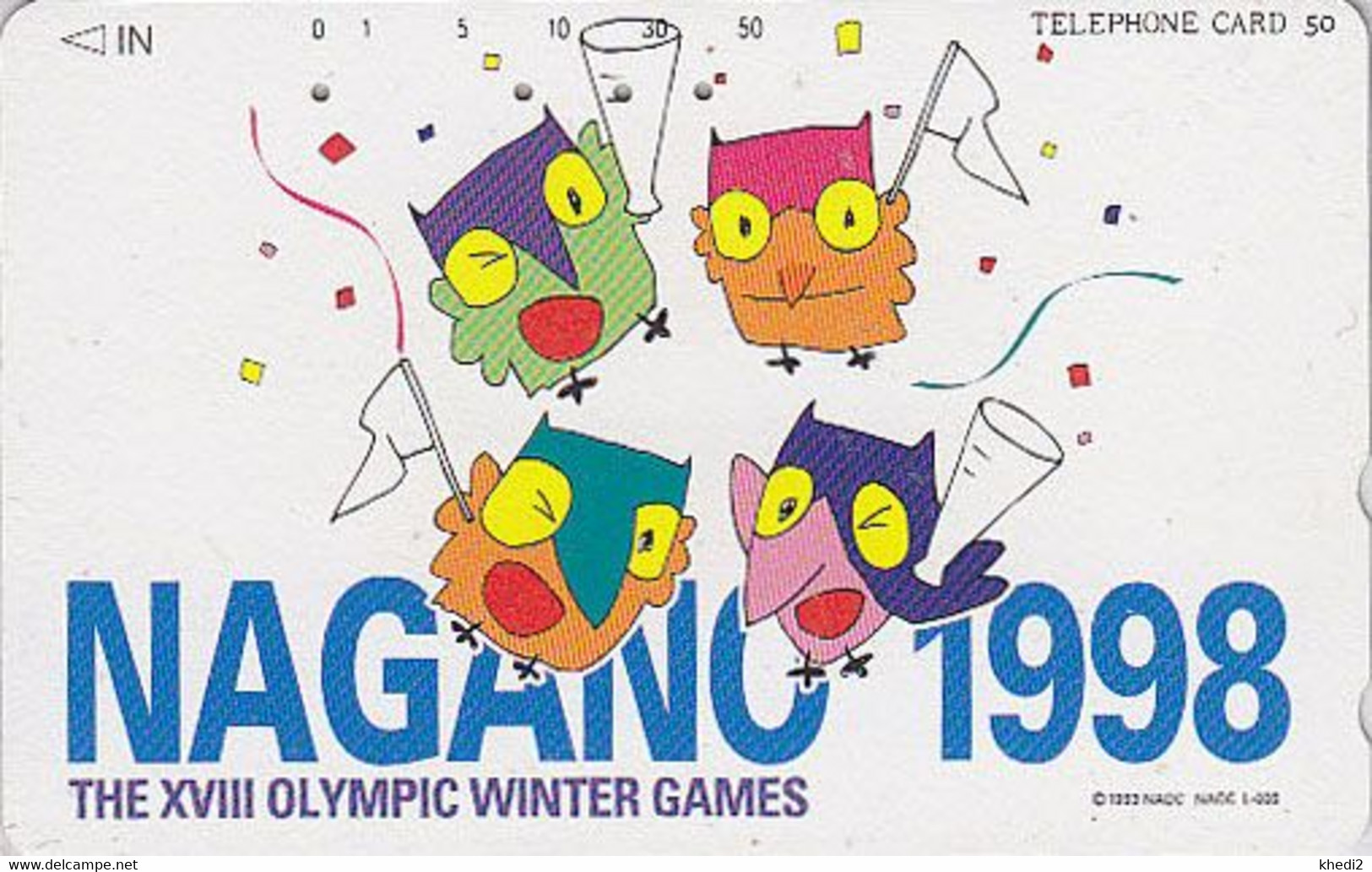 TC JAPON / 270-003474 - Animal Oiseau HIBOU Jeux Olympiques NAGANO - OWL Bird OLYMPIC GAMES JAPAN Free Pc 2079 - Olympische Spiele