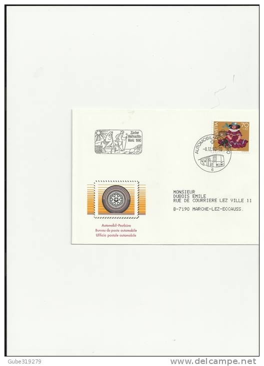 SWITZERLAND PRO JUVENTUTE1990-COVER  ZURCHER WEIHNACHTS MARKT W/ 1 STAMP MILLER NR 1262 OF CHF 0,70+0,30 -  8.12.1989 - Briefe U. Dokumente