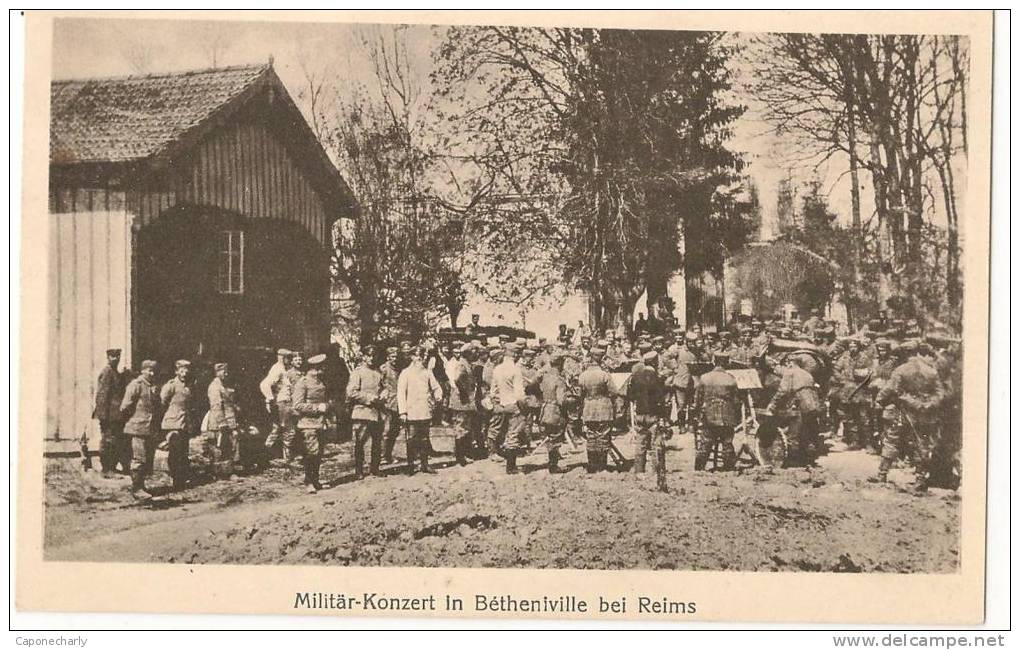 CPA CARTE ALLEMANDE CONCERT MILITARIA A BETHENIVILLE PRES DE REIMS 51 MARNE - Bétheniville