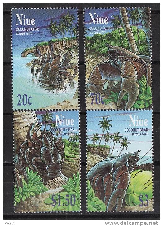 NIUE // FAUNE MARINE, CRABES 4 V NEUFS *** (MNH SET) - Niue