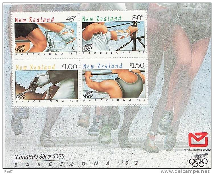 NEW ZEALAND, J.O. BARCELONA92 1 BF NEUF *** (MNH SHEET) - Unused Stamps