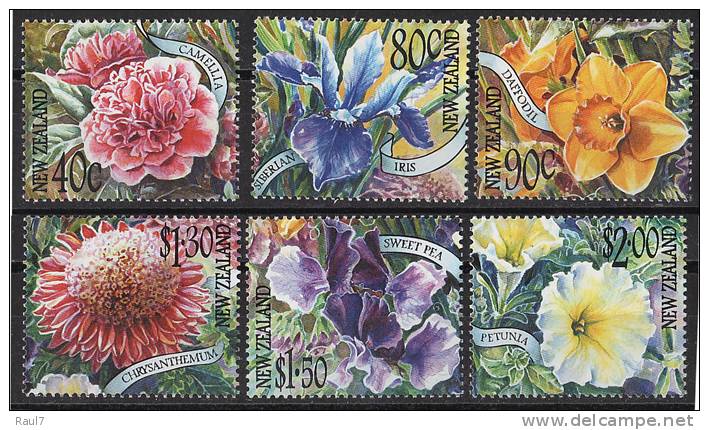 NEW ZEALAND - Fleurs, Camélias - 6 Val Neufs // Mnh - Ongebruikt