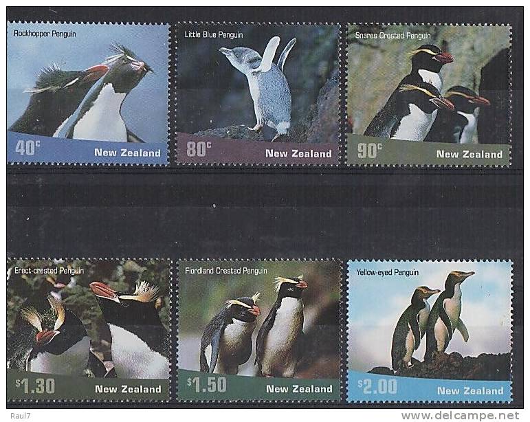 NEW ZEALAND, FAUNE, PINGOUINS 6V NEUFS *** (MNH SET) - Neufs