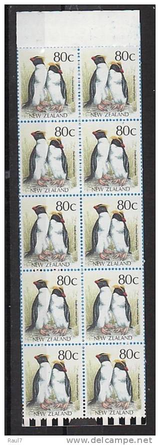 NEW ZEALAND, FAUNE, PINGOUINS CARNET 10V NEUFS *** (MNH BOOKLET) - Unused Stamps