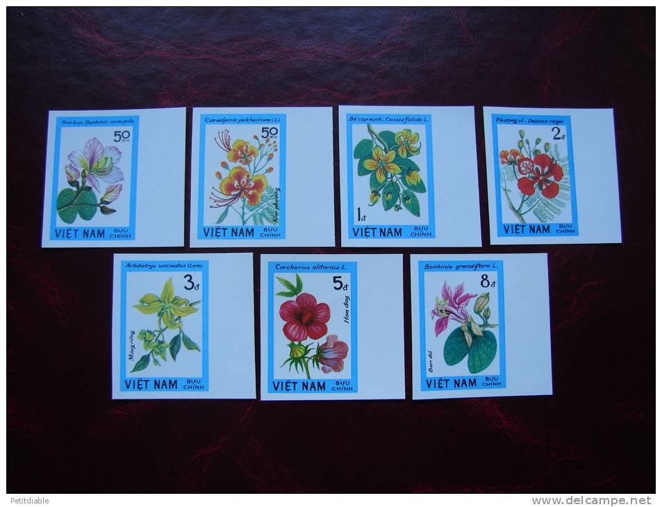 VIETNAM - N° 485/491 - YT - 1984 - ND Bord De Feuille - Imperforated - Fleurs. - ** - RARE - Vietnam