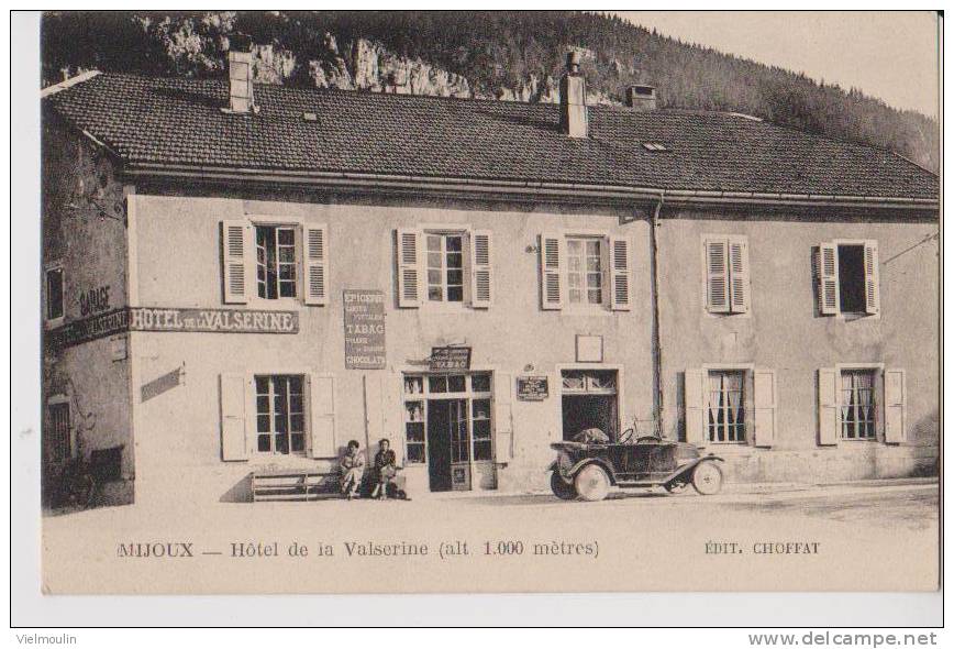 MIJOUX 39 HOTEL DE LA VALSERINE EPICERIE TABAC CHOCOLAT AUTOMOBILE BELLE CARTE ANIMEE - Otros & Sin Clasificación